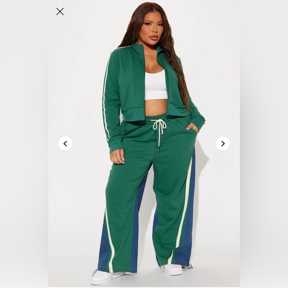 Mya Denim Mix Track Pant Set - Hunter - Picture 5 of 5